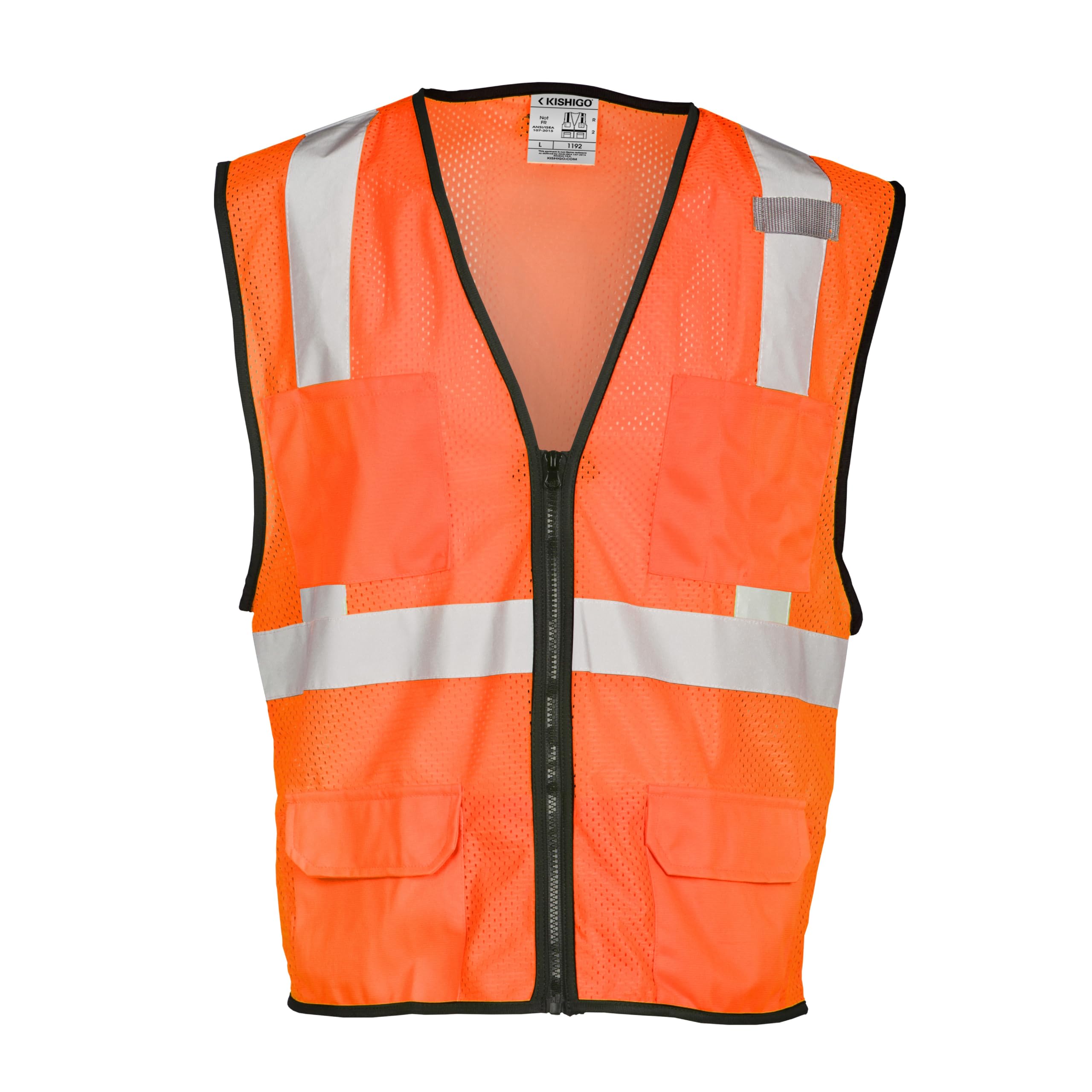 Kishigo Unisex High Visibility Reflective Economy 6 Pocket Mesh